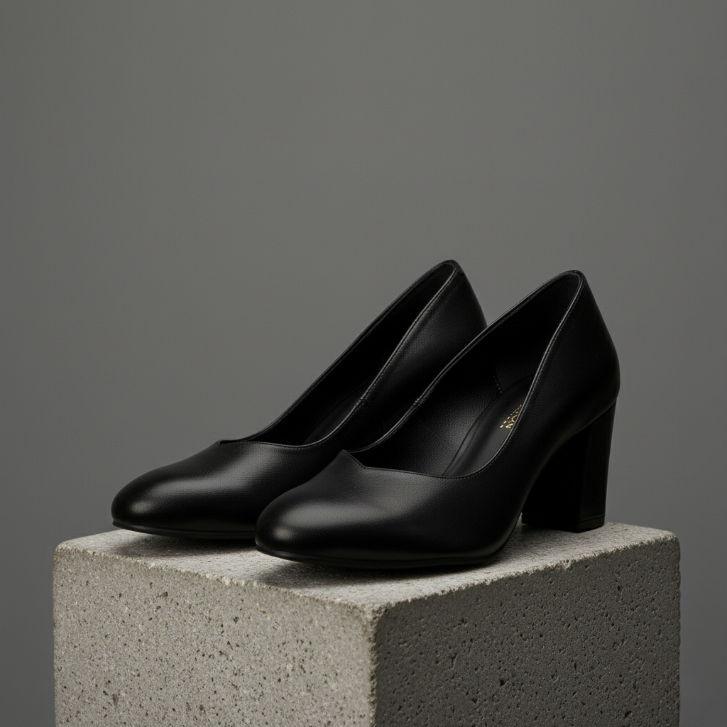 کفش مجلسی زنانه پاشنه 7 سانتی مدل روژان-مشکی