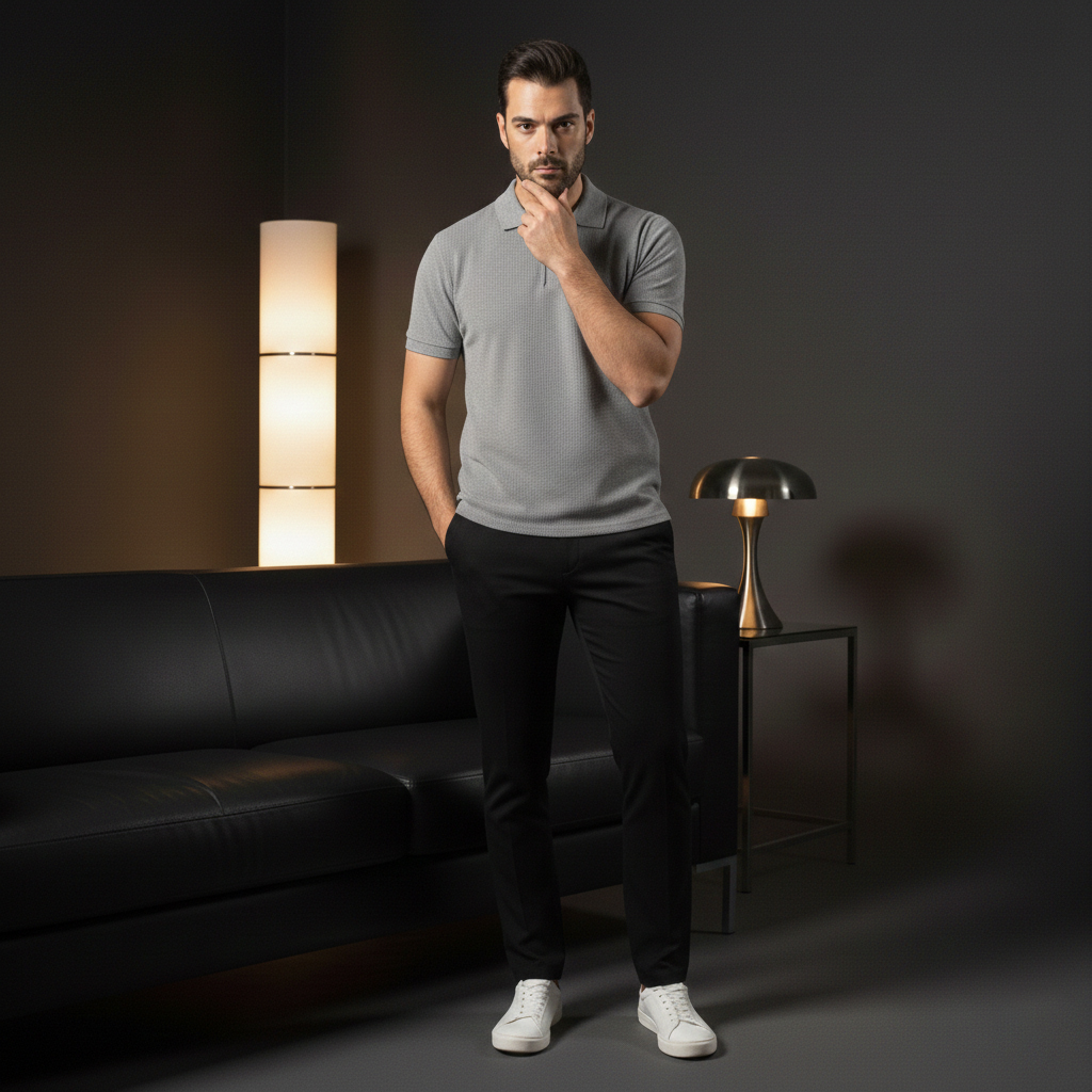 پکیج ست مردانه تیشرت نیم زیپ و شلوار مدل Omid