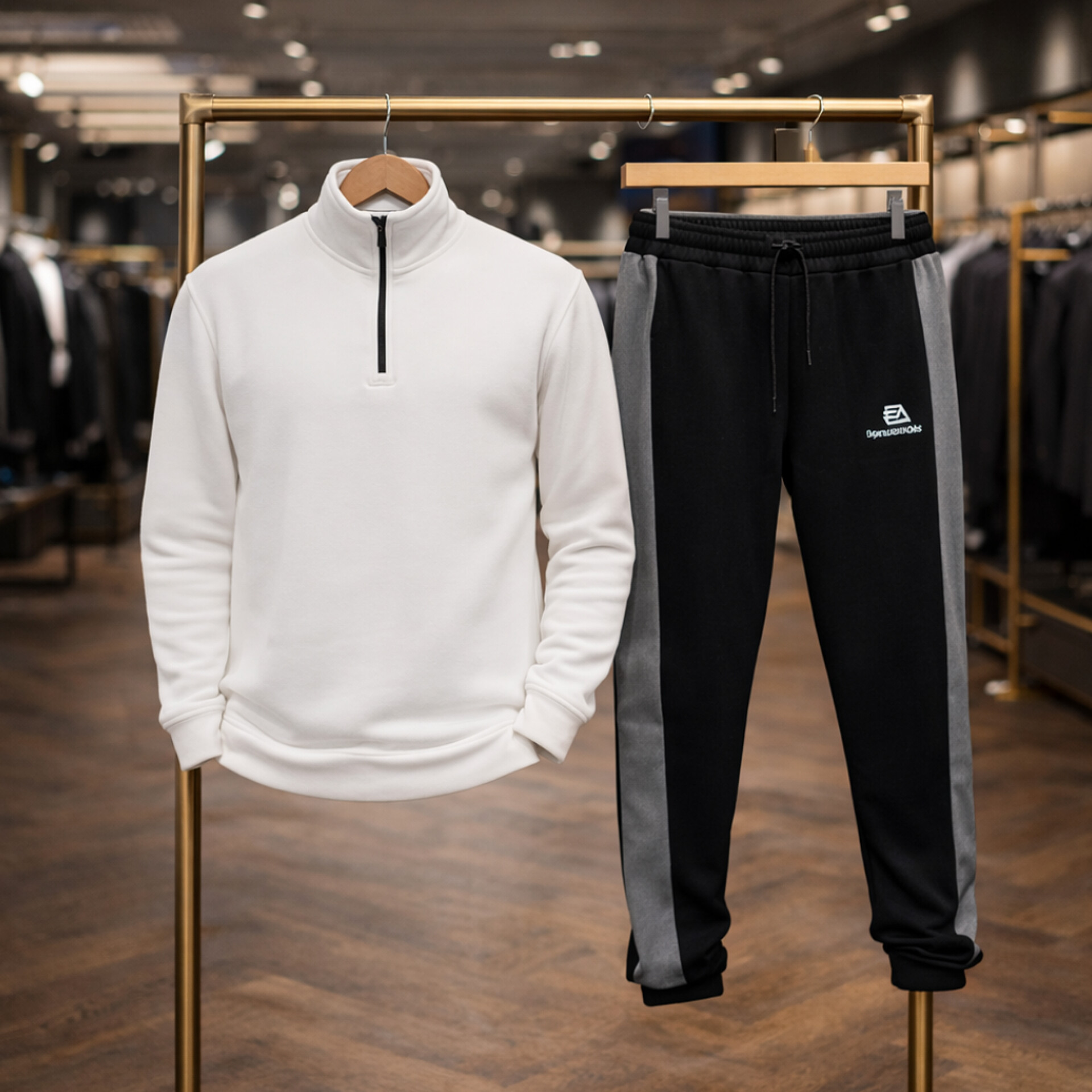 پکیج ست مردانه دورس نیم زیپ و شلوار بنگال Mehrab