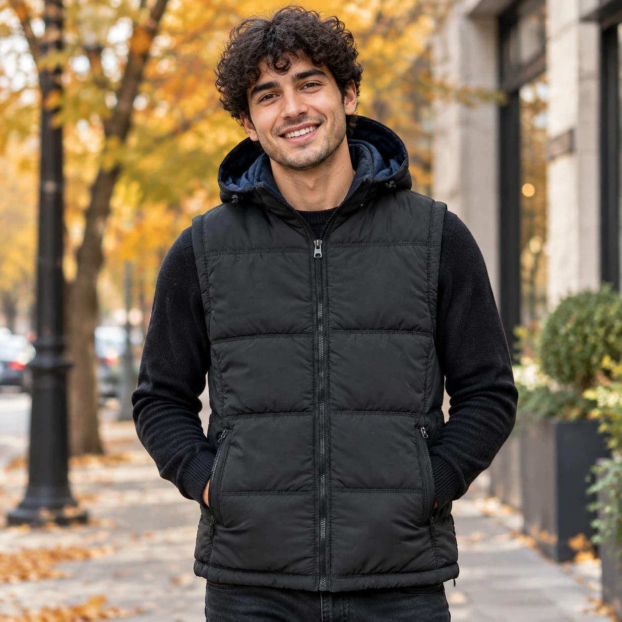 پافر کلاهدار مردانه زنانه مدل Zinox-مشکی